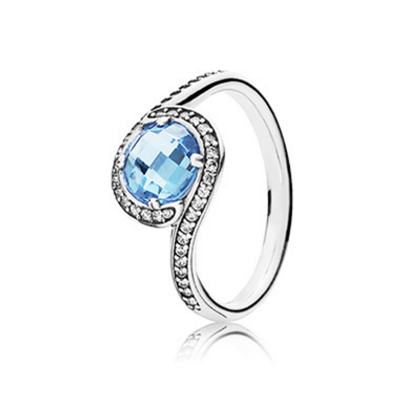 Pandora SKY BLUE RADIANT EMBELLISHMENT SILVER RING